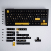 Black Gold 104+26 Keys GMK ABS Doubleshot Keycaps Set for Cherry MX Mechanical Gaming Keyboard